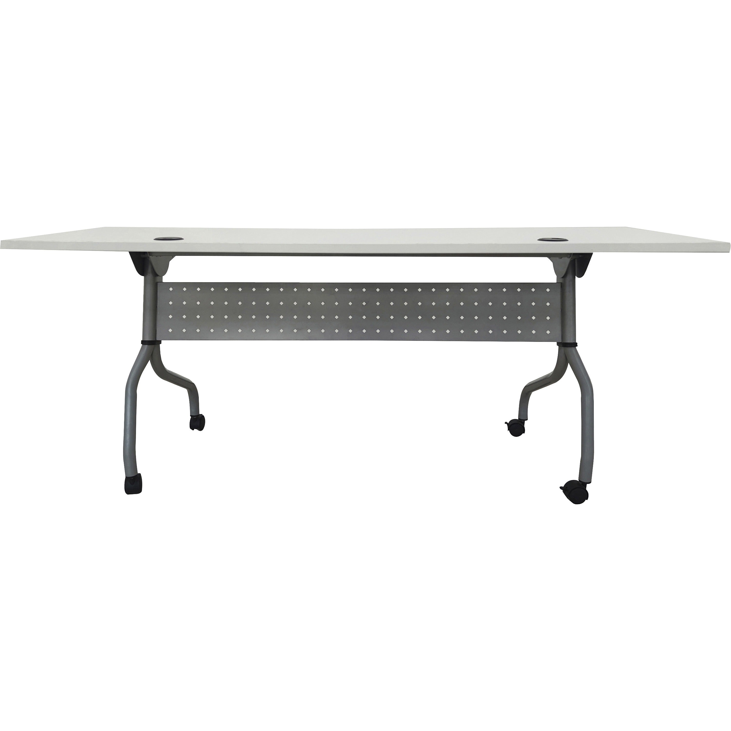 lorell-flip-top-training-table-for-table-topwhite-top-silver-base-4-legs-2360-table-top-length-x-72-table-top-width-2950-height-assembly-required-1-each_llr60743 - 4