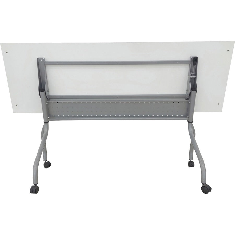 Lorell Flip Top Training Table - For - Table TopWhite Top - Silver Base - 4 Legs - 23.60" Table Top Length x 72" Table Top Width - 29.50" Height - Assembly Required - 1 Each