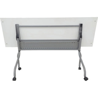 Lorell Flip Top Training Table - For - Table TopWhite Top - Silver Base - 4 Legs - 23.60" Table Top Length x 72" Table Top Width - 29.50" Height - Assembly Required - 1 Each