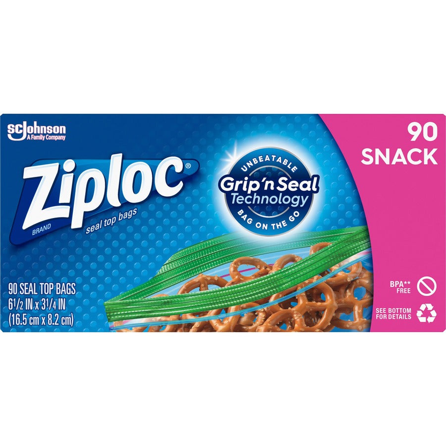 Ziploc Snack Size Storage Bags - 3.25" Width x 6.50" Length - Seal Closure - Clear - Plastic - 1080/Carton - Snack, Vegetables, Fruit, Vegetables