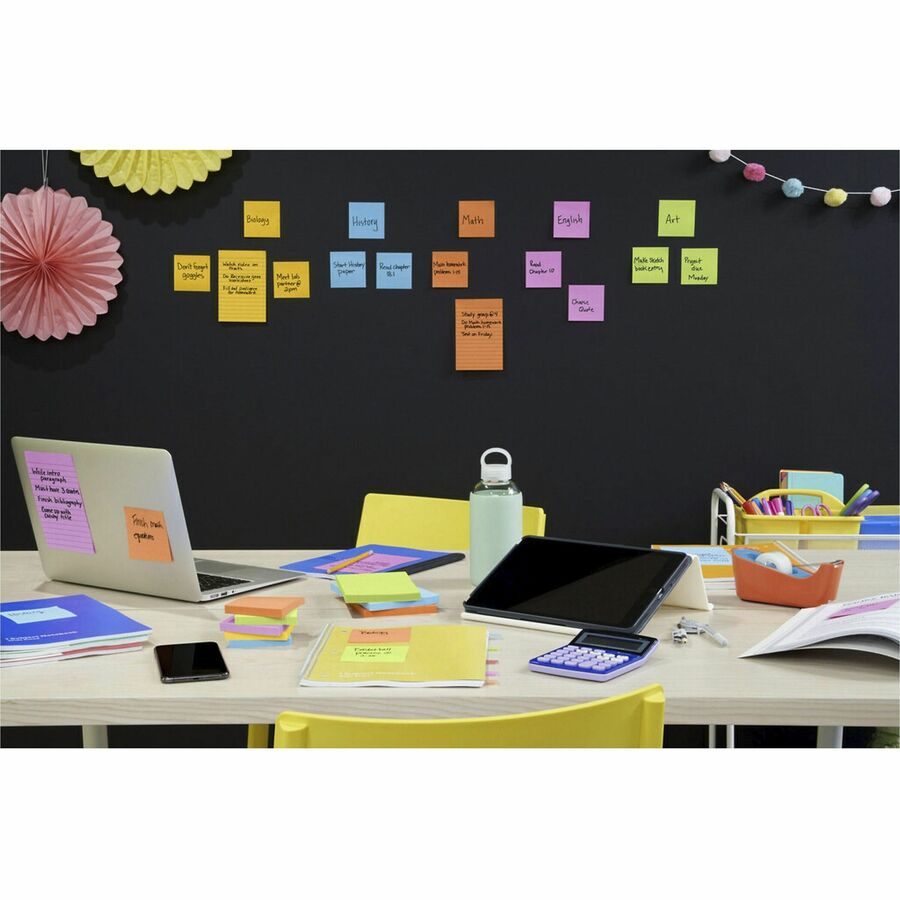 post-it-super-sticky-notes-energy-boost-color-collection-2-x-2-square-90-sheets-per-pad-multicolor-paper-super-sticky-adhesive-recyclable-residue-free-1620-pack_mmm62218ssauc - 3