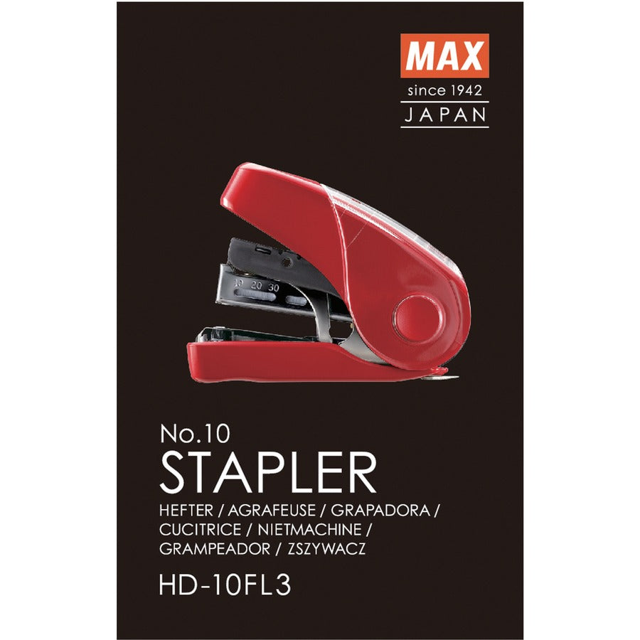 max-flat-clinch-mini-stapler-25-sheets-capacity-1-each-red_mxbhd10fl3rd - 2