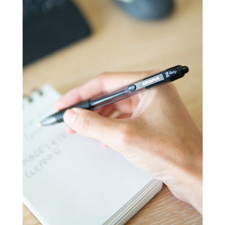 Z-Grip Ballpoint Pen, Retractable, Medium 0.7 mm, Black Ink, Clear/Black Barrel, 30/Pack