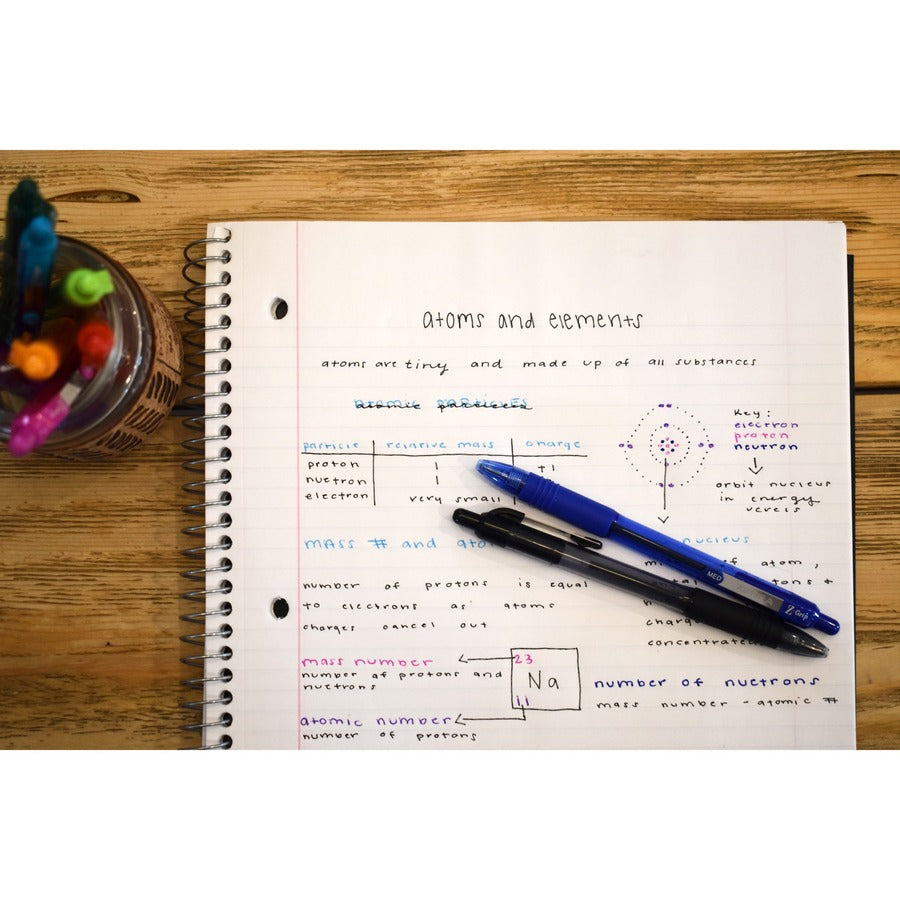 Z-Grip Ballpoint Pen, Retractable, Medium 0.7 mm, Black Ink, Clear/Black Barrel, 30/Pack