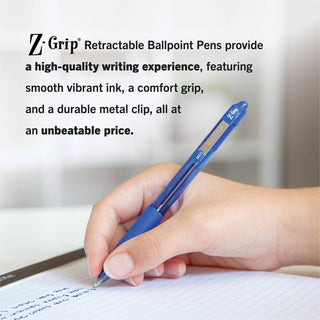 Zebra Pen Z-Grip Retractable Ballpoint Pen - 0.7 mm Pen Point Size - Retractable - Blue - 12 / Pack