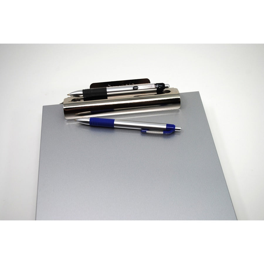 Z-Grip Metal Ballpoint Pen, Retractable, Medium 1 mm, Black Ink, Silver/Black Barrel, 12/Pack