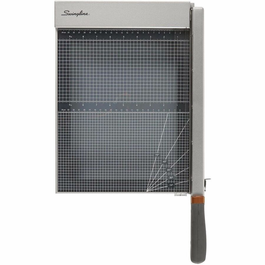 Swingline 1215G/1225G Guillotine Trimmer - 25 Sheet Cutting Capacity - 12" Cutting Length - Easy to Use, Built-in LED, Sturdy - Wood, Plastic - Silver - 1 Each