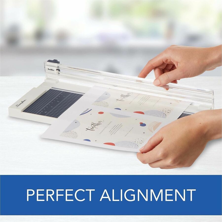 Swingline 1208P Rotary Trimmer - 8 Sheet Cutting Capacity - 12" Cutting Length - Durable, Sturdy, Lightweight, Easy to Use, Compact - Plastic - Silver - 1 Each