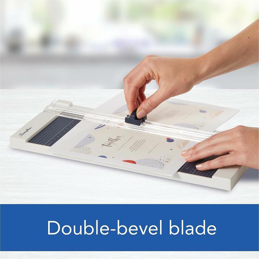 Swingline 1208P Rotary Trimmer - 8 Sheet Cutting Capacity - 12" Cutting Length - Durable, Sturdy, Lightweight, Easy to Use, Compact - Plastic - Silver - 1 Each