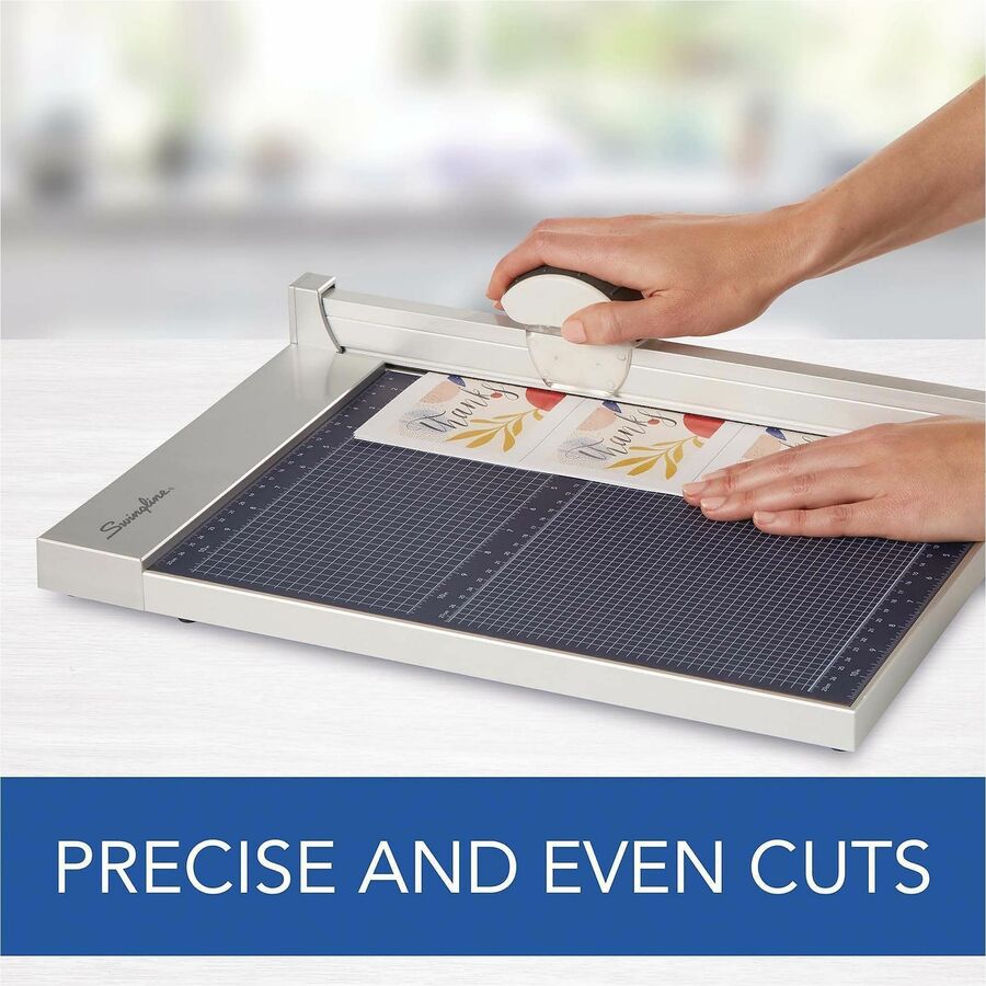 Swingline 1215 Rotary Trimmer - 15 Sheet Cutting Capacity - 12" Cutting Length - Rotating Blade - Silver - 1 Each