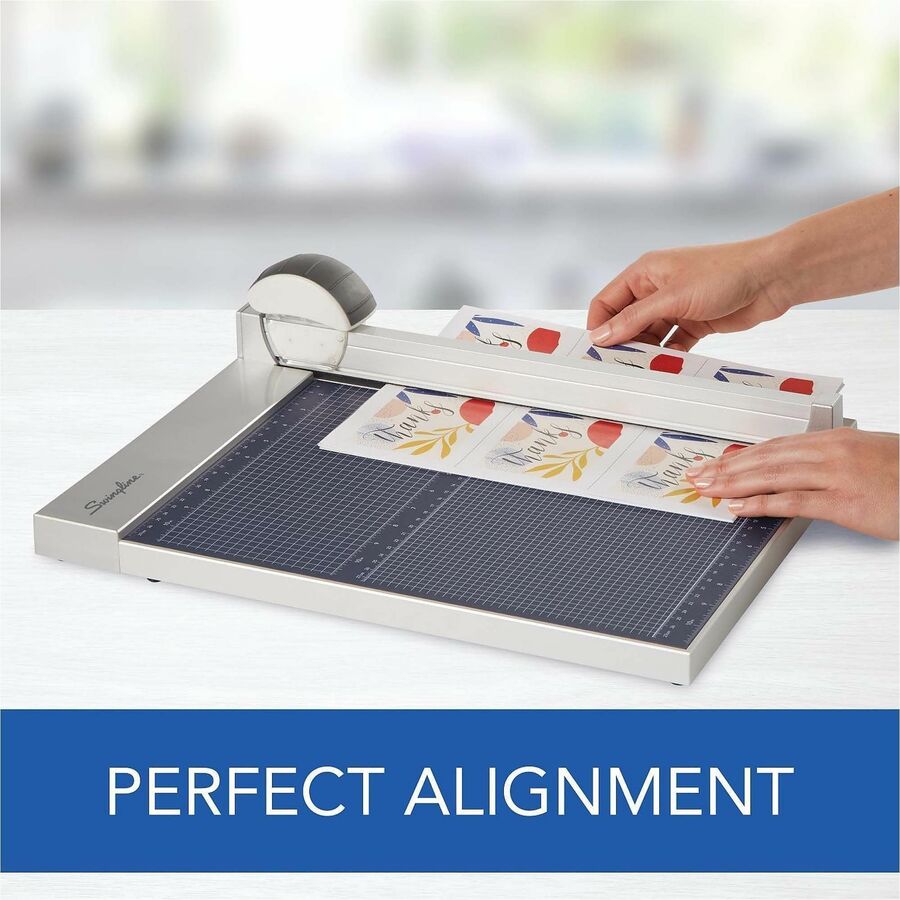 Swingline 1215 Rotary Trimmer - 15 Sheet Cutting Capacity - 12" Cutting Length - Rotating Blade - Silver - 1 Each