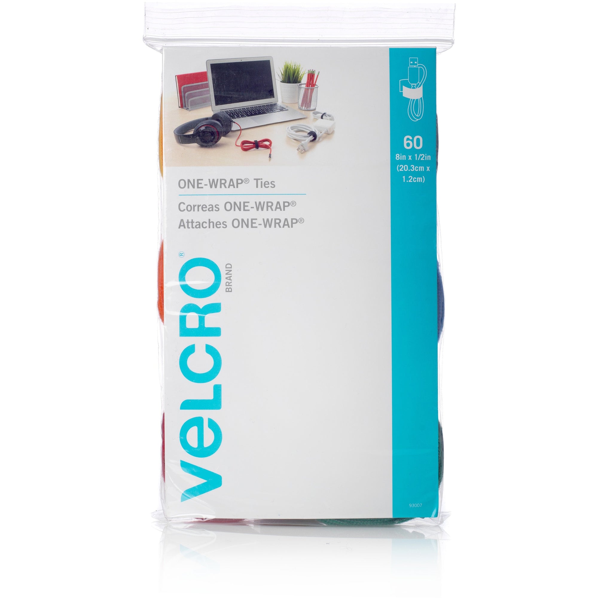 VELCRO One Wrap Cable Ties - Cable Tie - Assorted - 60 - 8" Length
