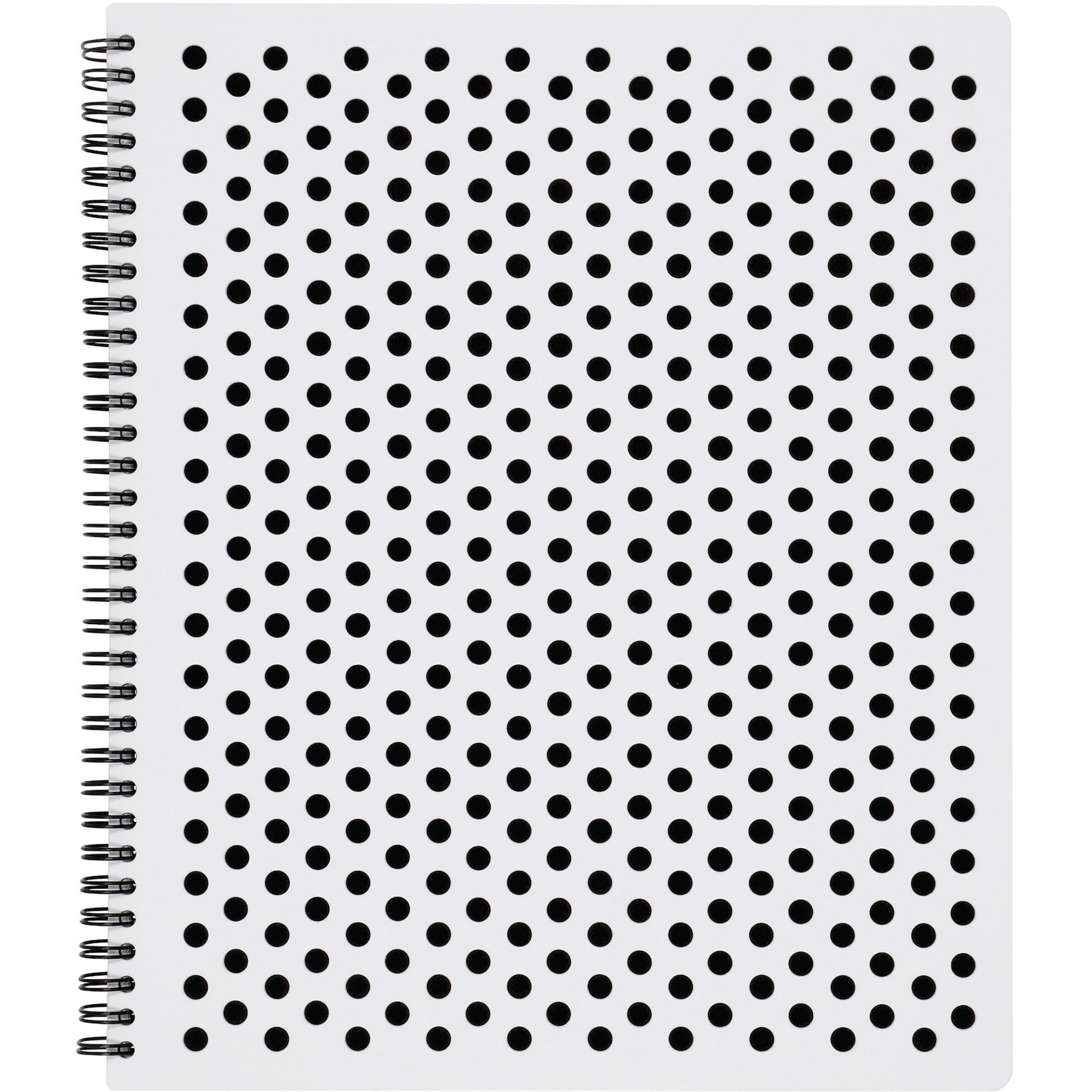 tops-polka-dot-design-spiral-notebook-double-wire-spiral-college-ruled-3-holes-11-x-9-black-polka-dot-cover-micro-perforated-hole-punched-durable-wear-resistant-damage-resistant-1-each_top69734 - 1