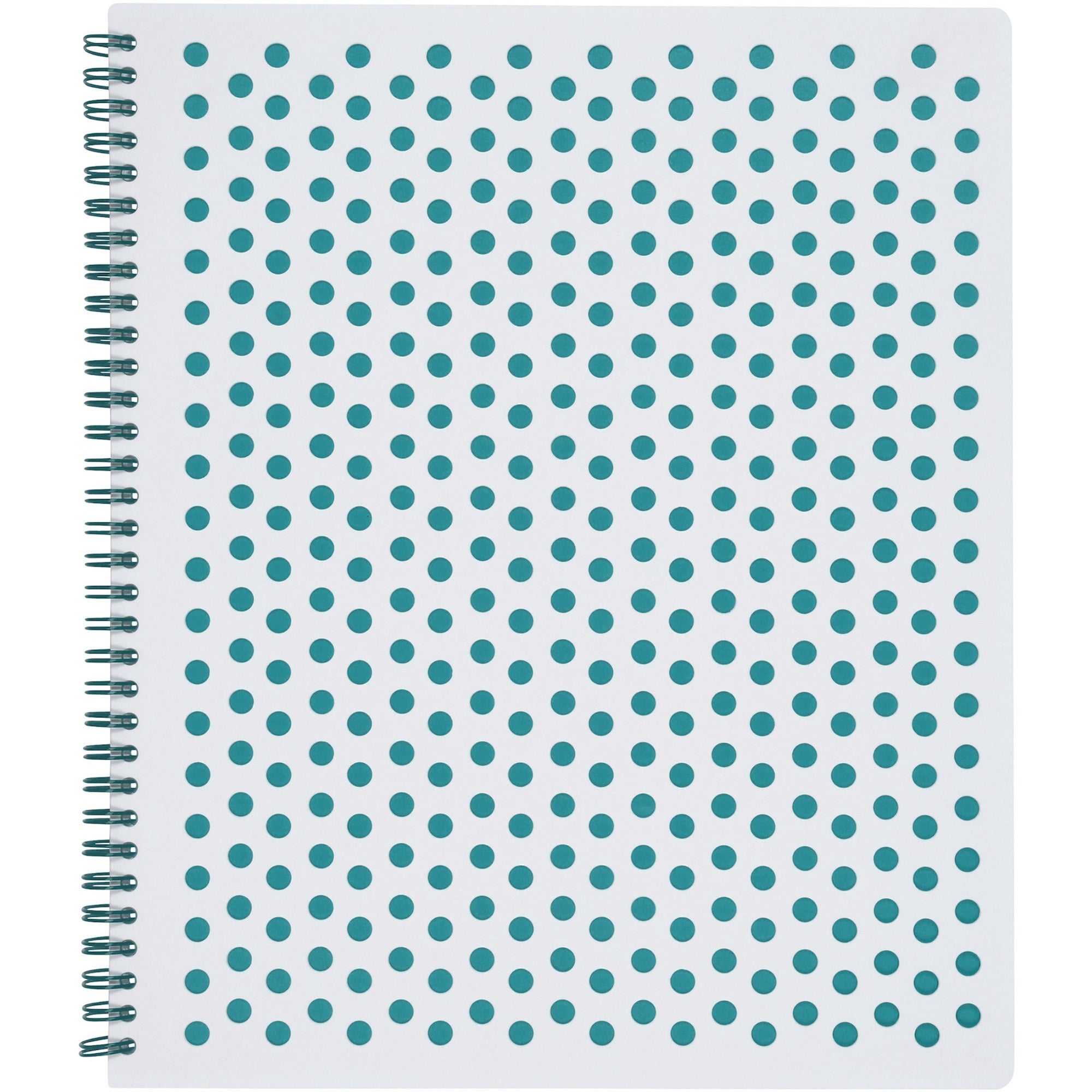 tops-polka-dot-design-spiral-notebook-double-wire-spiral-college-ruled-3-holes-11-x-9-teal-polka-dot-cover-micro-perforated-hole-punched-durable-wear-resistant-damage-resistant-1-each_top69735 - 1