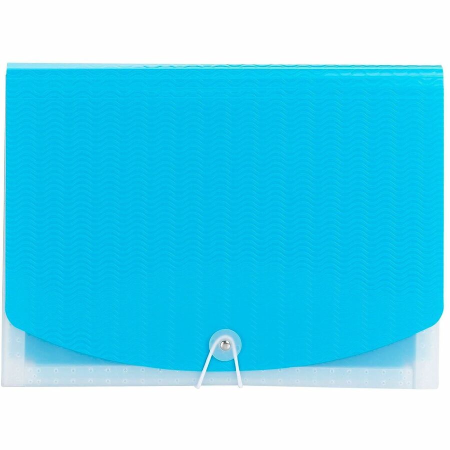 Smead Letter Expanding File - 8 1/2" x 11" - 7 Pocket(s) - 6 Divider(s) - Multi-colored, Teal, Clear - 1 Each