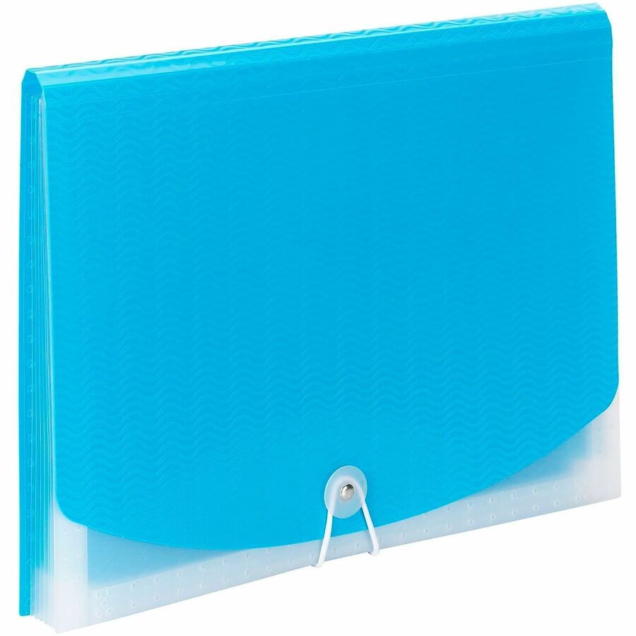 Smead Letter Expanding File - 8 1/2" x 11" - 7 Pocket(s) - 6 Divider(s) - Multi-colored, Teal, Clear - 1 Each