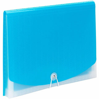 Smead Letter Expanding File - 8 1/2" x 11" - 7 Pocket(s) - 6 Divider(s) - Multi-colored, Teal, Clear - 1 Each