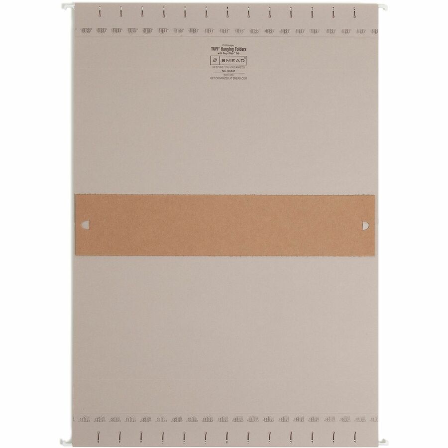 Smead TUFF 1/3 Tab Cut Legal Recycled Hanging Folder - 8 1/2" x 14" - 3" Expansion - Top Tab Location - Assorted Position Tab Position - Steel Gray - 10% Recycled - 18 / Box