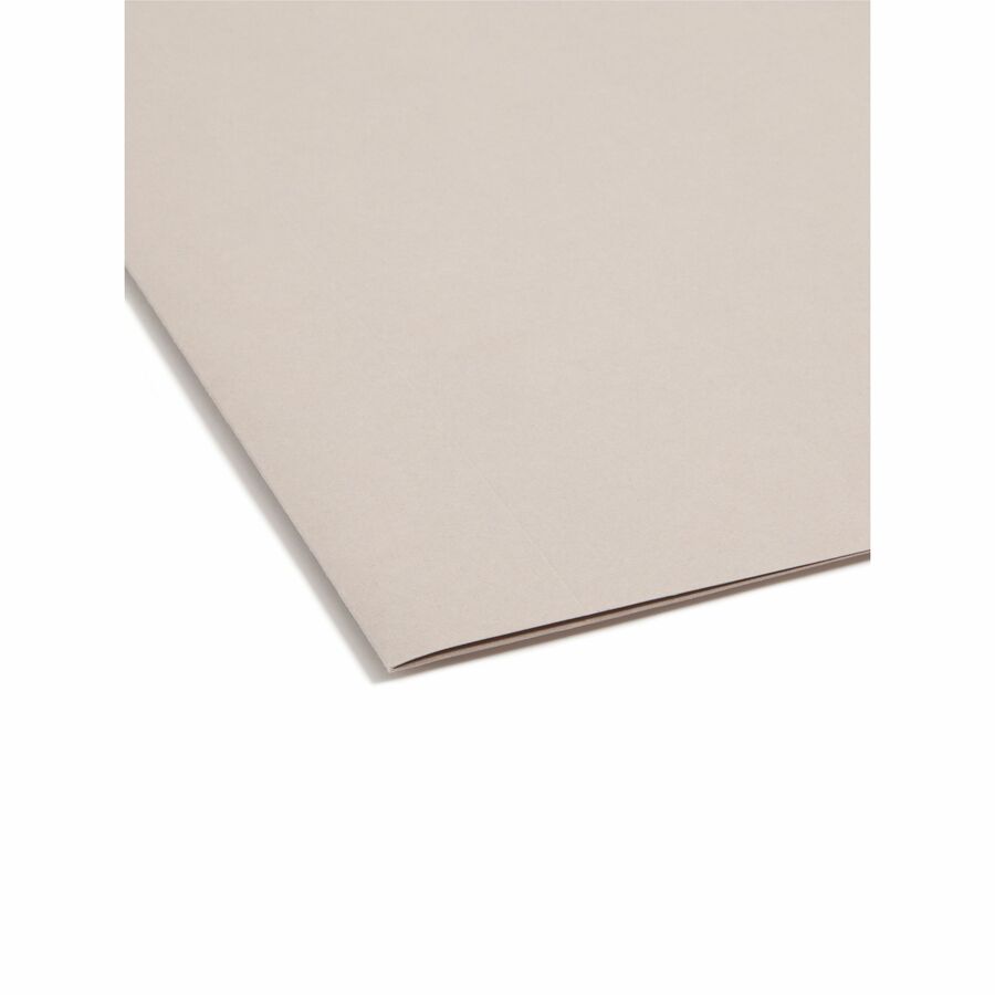 Smead TUFF 1/3 Tab Cut Legal Recycled Hanging Folder - 8 1/2" x 14" - 3" Expansion - Top Tab Location - Assorted Position Tab Position - Steel Gray - 10% Recycled - 18 / Box