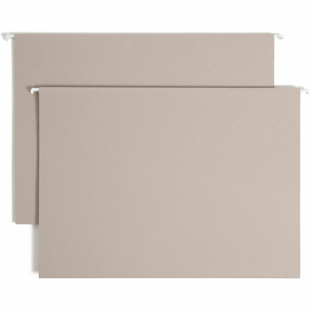 Smead TUFF 1/3 Tab Cut Legal Recycled Hanging Folder - 8 1/2" x 14" - 3" Expansion - Top Tab Location - Assorted Position Tab Position - Steel Gray - 10% Recycled - 18 / Box