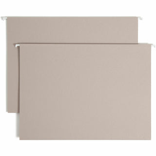 Smead TUFF 1/3 Tab Cut Legal Recycled Hanging Folder - 8 1/2" x 14" - 3" Expansion - Top Tab Location - Assorted Position Tab Position - Steel Gray - 10% Recycled - 18 / Box