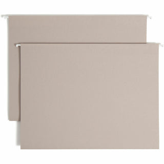TUFF Extra Capacity Hanging File Folders with Easy Slide Tabs, 4" Capacity, Legal, 1/3-Cut Tabs, Steel Gray, 18/Box