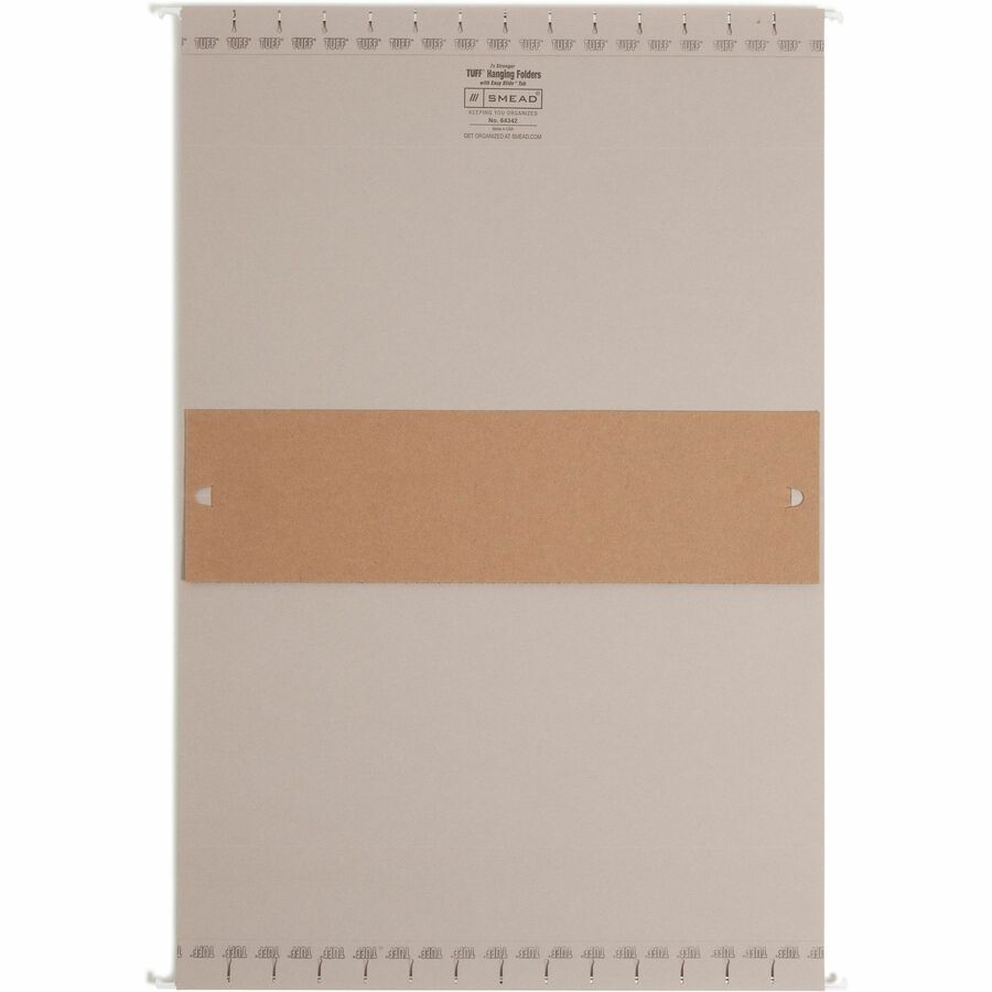 TUFF Extra Capacity Hanging File Folders with Easy Slide Tabs, 4" Capacity, Legal, 1/3-Cut Tabs, Steel Gray, 18/Box