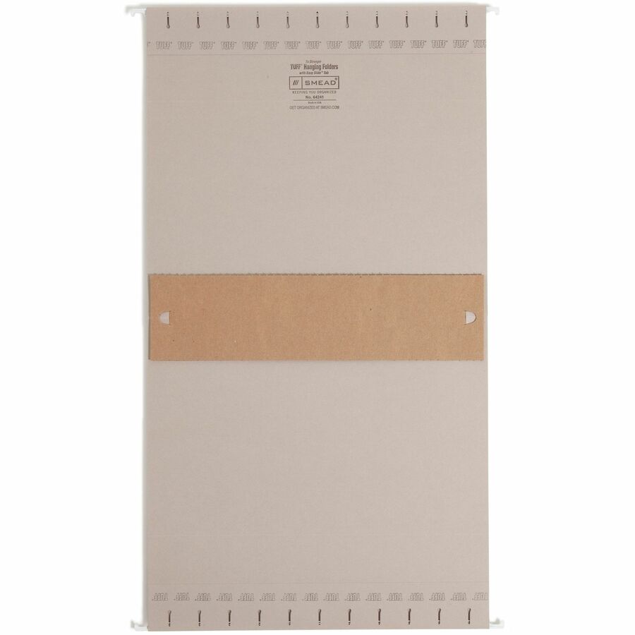 Smead TUFF 1/3 Tab Cut Letter Recycled Hanging Folder - 8 1/2" x 11" - 3" Expansion - Top Tab Location - Assorted Position Tab Position - Steel Gray - 10% Recycled - 18 / Box