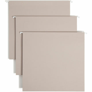 TUFF Extra Capacity Hanging File Folders with Easy Slide Tabs, 4" Capacity, Letter, 1/3-Cut Tabs, Steel Gray, 18/Box