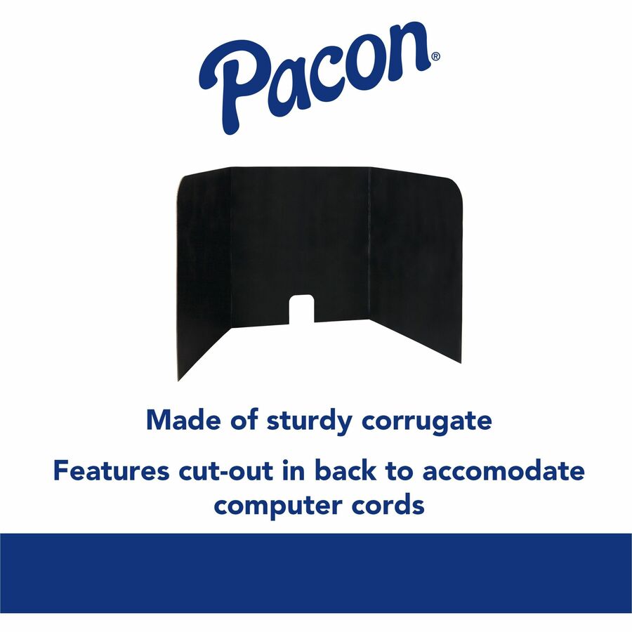 pacon-computer-lab-privacy-board-22-width-x-22-height-x-20-depth-corrugated-cardboard-black-6-carton_pacp3795 - 3