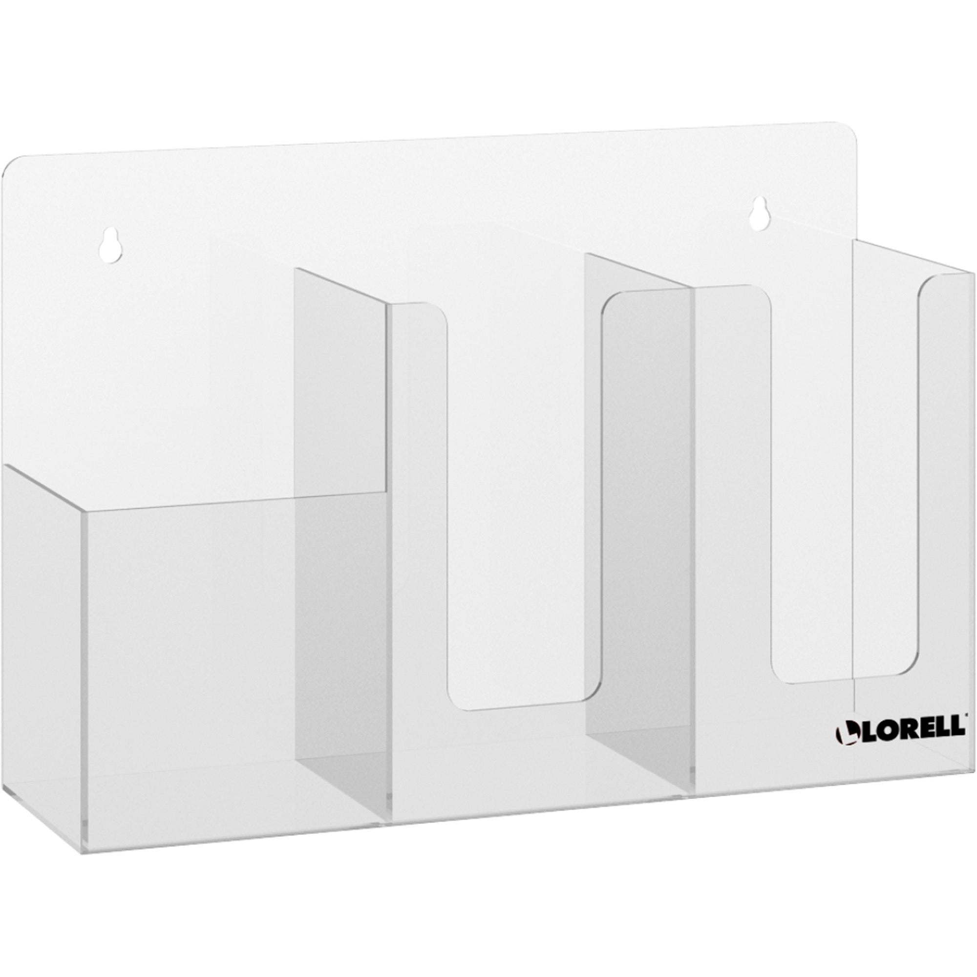 lorell-sanitation-station-99-height-x-148-width-x-45-depth-wall-mountable-freestanding-countertop-tabletop-acrylic-clear_llr03417 - 1