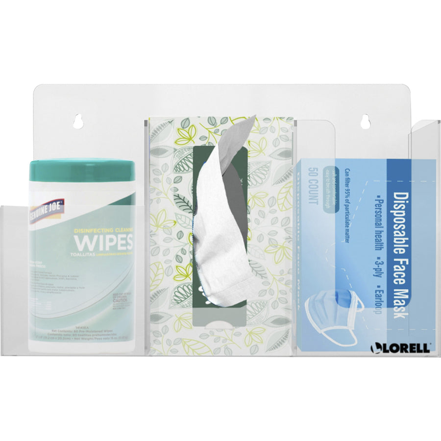 lorell-sanitation-station-99-height-x-148-width-x-45-depth-wall-mountable-freestanding-countertop-tabletop-acrylic-clear_llr03417 - 2