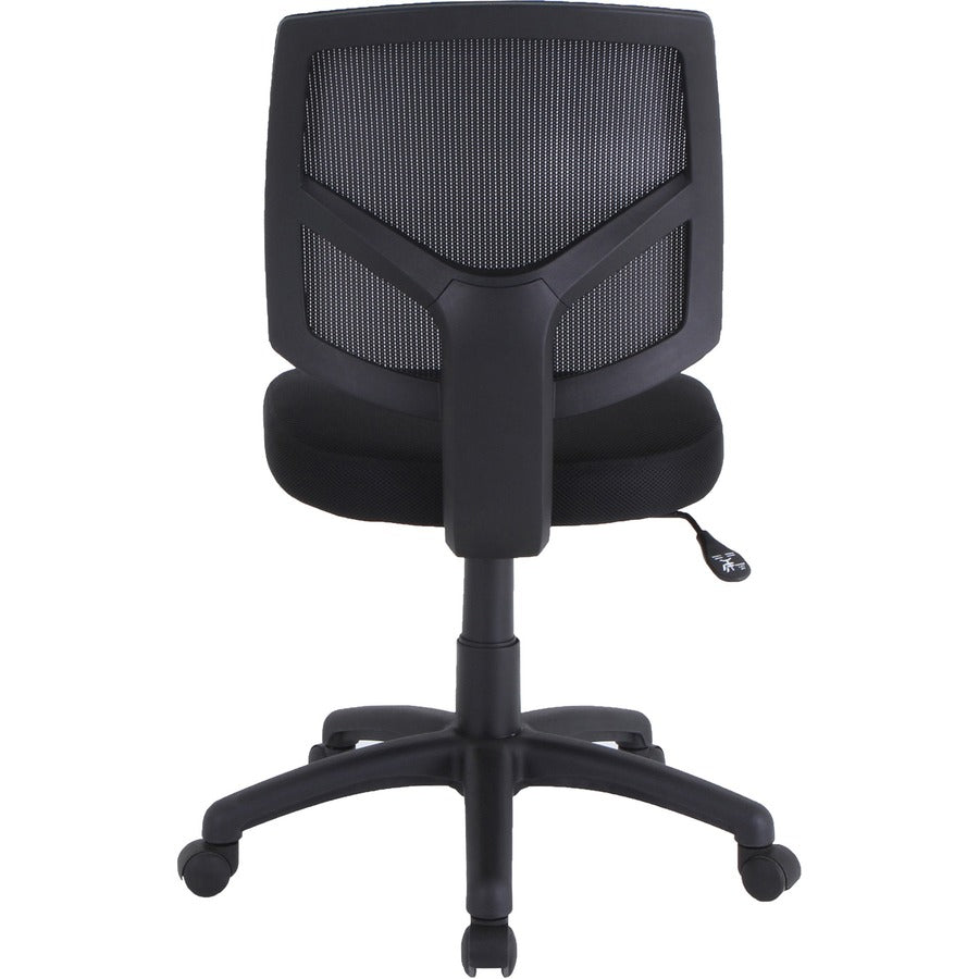 Lorell Mesh Back Task Chair - Fabric Seat - Mesh Back - 5-star Base - Black - 1 Each