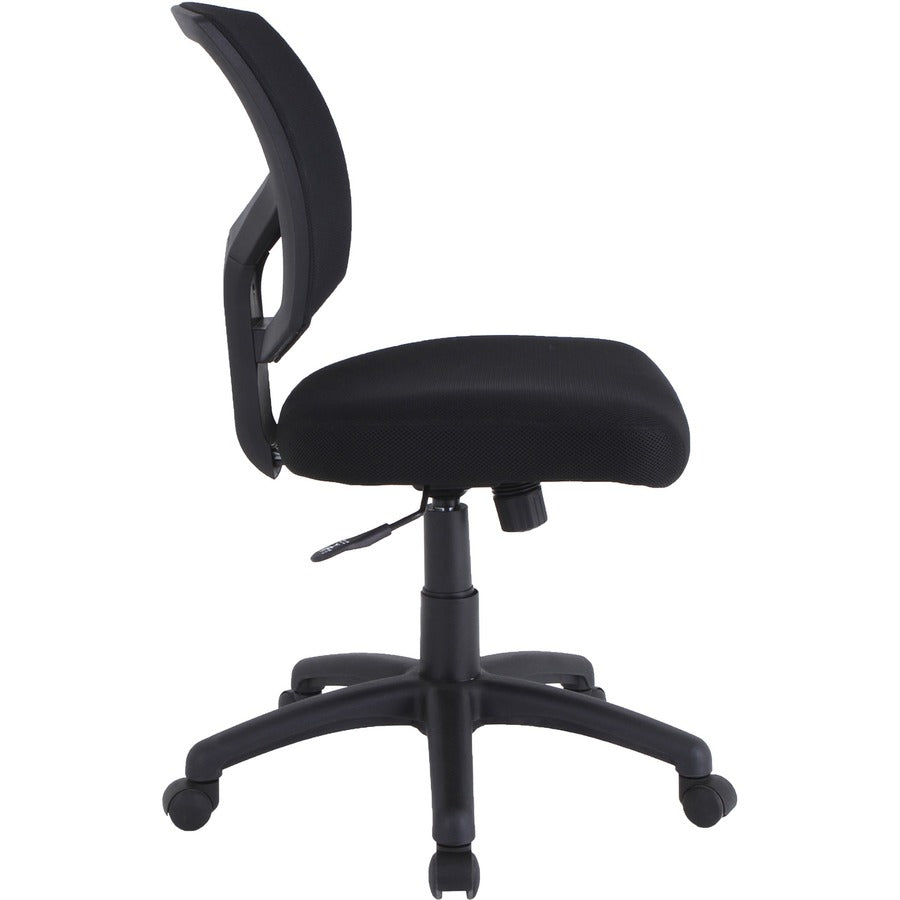 Lorell Mesh Back Task Chair - Fabric Seat - Mesh Back - 5-star Base - Black - 1 Each