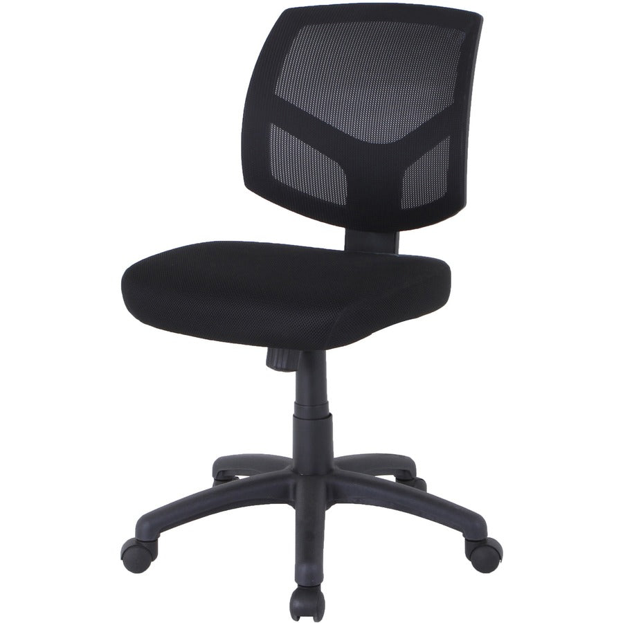 Lorell Mesh Back Task Chair - Fabric Seat - Mesh Back - 5-star Base - Black - 1 Each