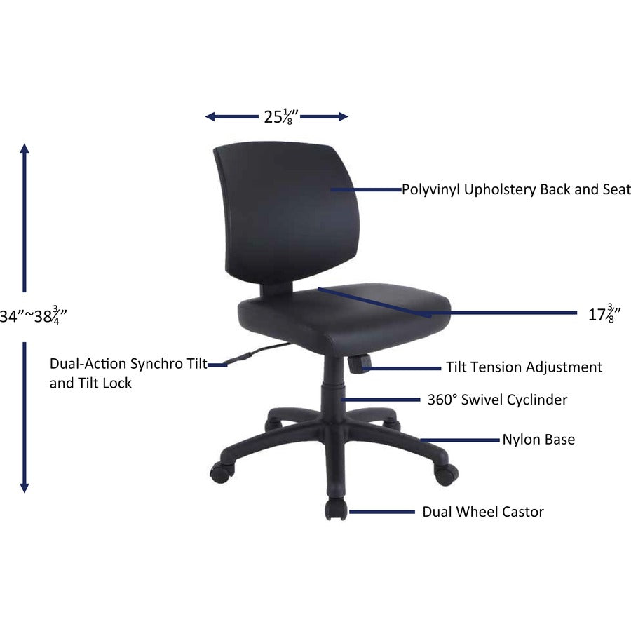 lorell-task-chair-polyvinyl-chloride-pvc-seat-polyvinyl-chloride-pvc-back-5-star-base-black-1-each_llr84877 - 7