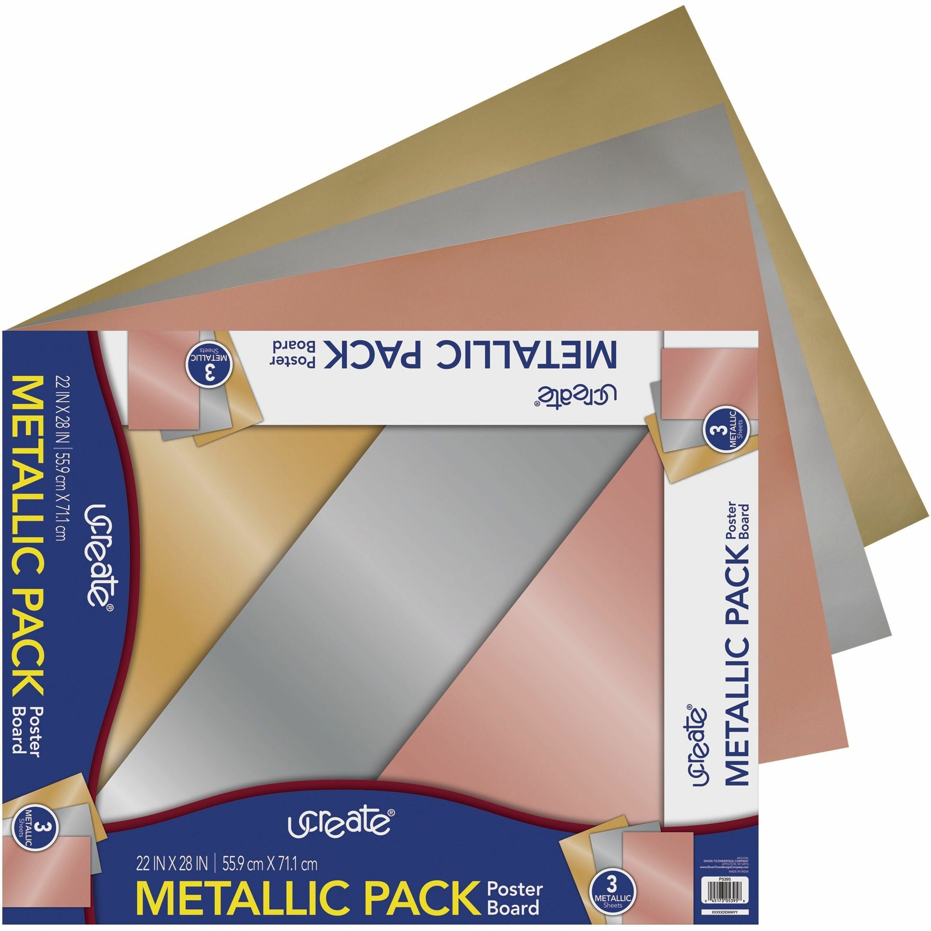 ucreate-metallic-poster-board-craft-project-art-project-mounting-poster-sign-display-22width-x-28length-3-pack-assorted-metallic_pacp5395 - 1