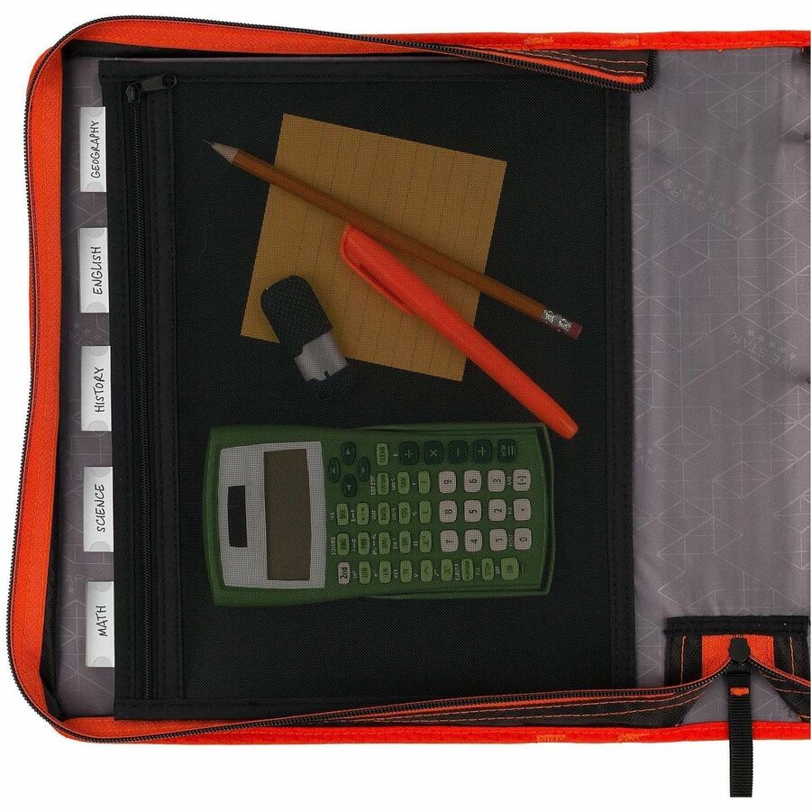 Zipper Binder and Expansion Panel, 3 Rings, 2" Capacity, 11 x 8.5, Assorted