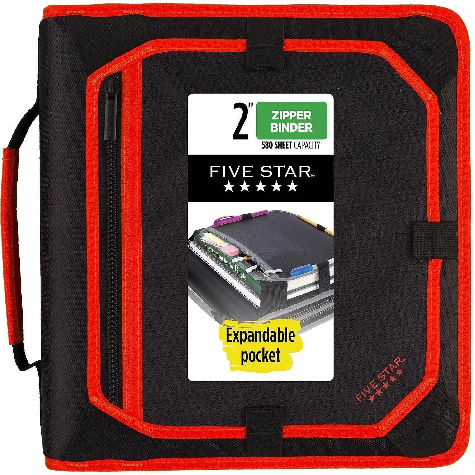Zipper Binder and Expansion Panel, 3 Rings, 2" Capacity, 11 x 8.5, Assorted