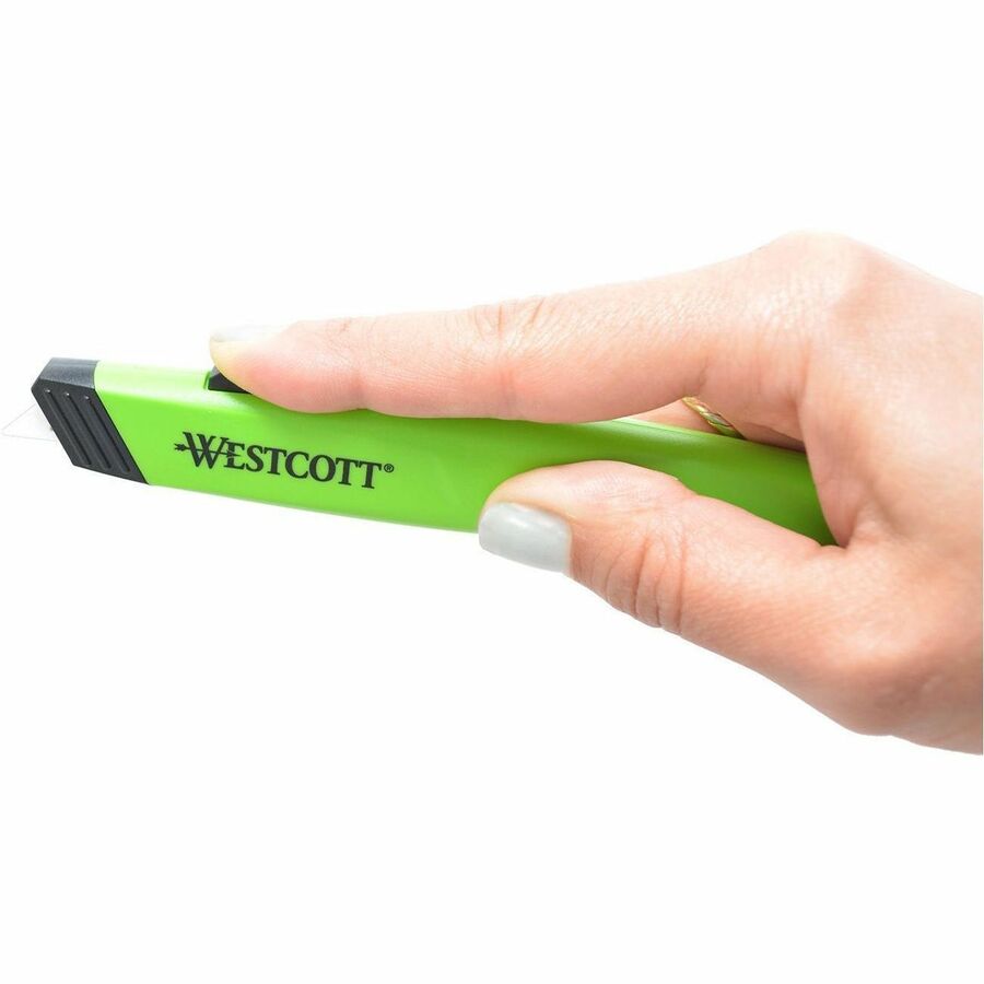 Safety Ceramic Blade Box Cutter, 0.5" Blade, 5.5" Plastic Handle, Green
