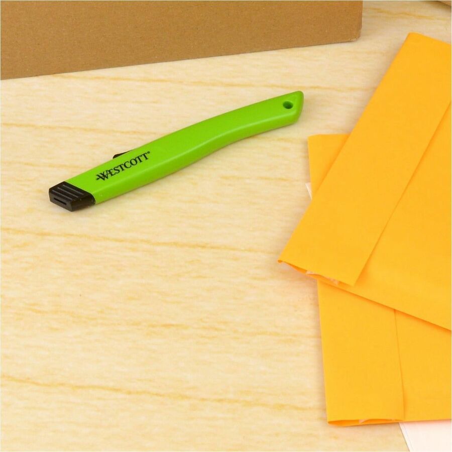 Safety Ceramic Blade Box Cutter, 0.5" Blade, 5.5" Plastic Handle, Green