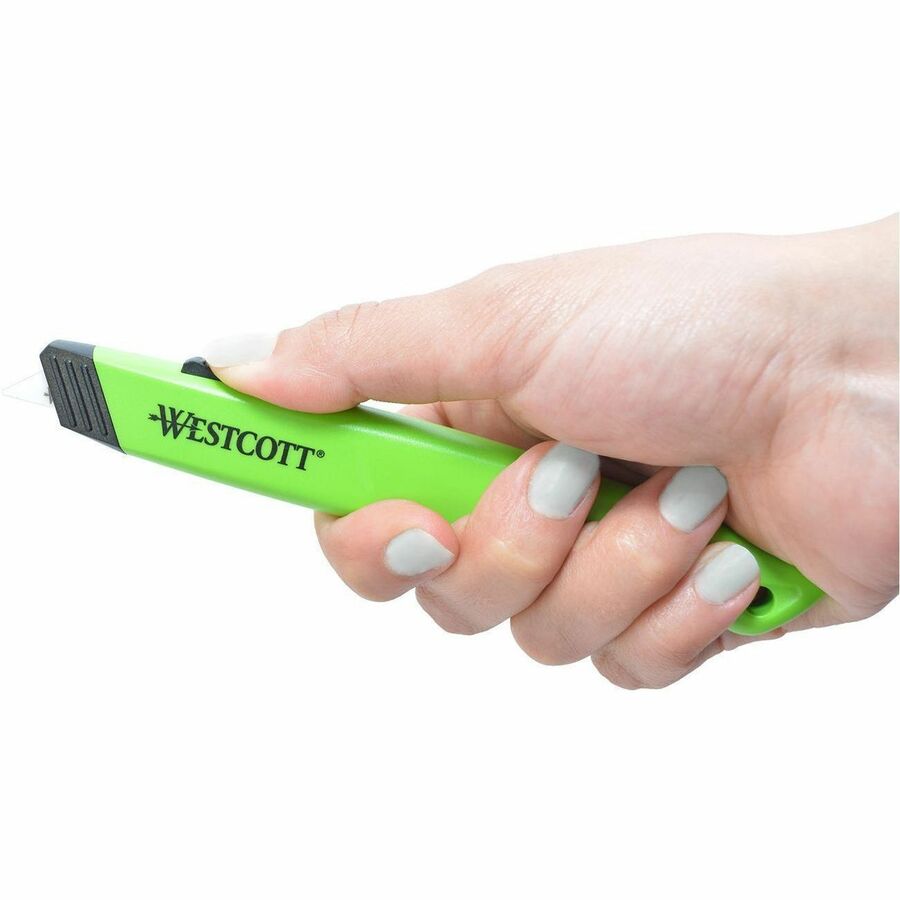 Safety Ceramic Blade Box Cutter, 0.5" Blade, 5.5" Plastic Handle, Green