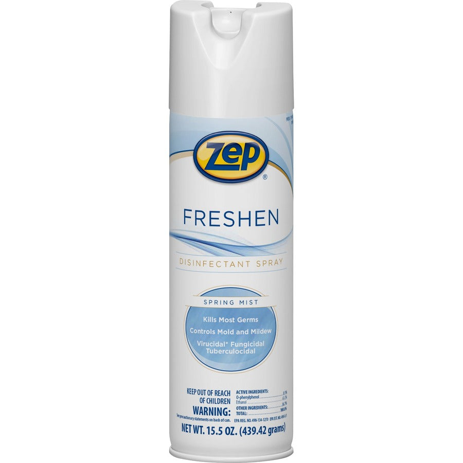 zep-freshen-disinfectant-spray-155-fl-oz-05-quart-spring-mist-scent-12-carton-non-porous-virucidal-tuberculocide-fungicide-clear_zpe1050017 - 2