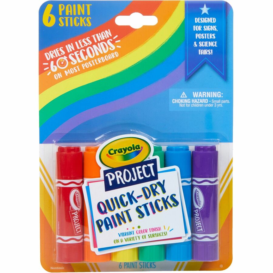 Crayola Project Quick-Dry Paint Sticks - 6 / Pack - Assorted