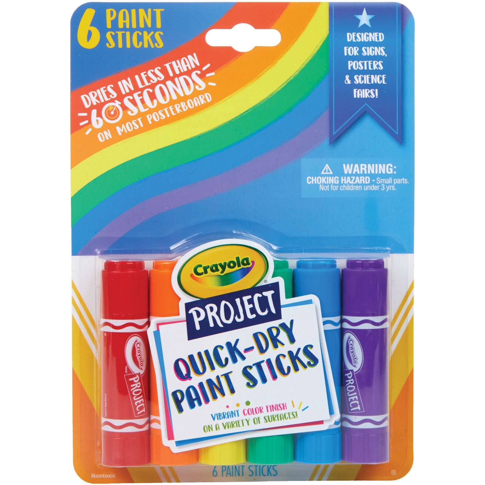 crayola-project-quick-dry-paint-sticks-6-pack-assorted_cyo541070 - 1