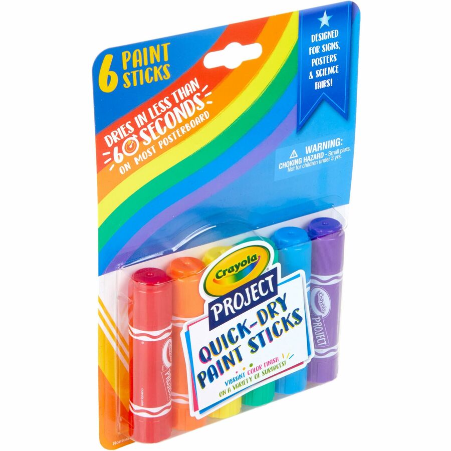 Crayola Project Quick-Dry Paint Sticks - 6 / Pack - Assorted