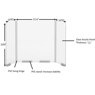 Lorell Folding Student Barrier - 2 / Carton - Clear - Acrylic