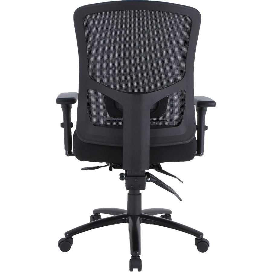 Lorell Big & Tall Mesh Back Office Chair - Fabric Seat - Black - Armrest - 1 Each