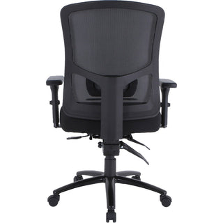 Lorell Big & Tall Mesh Back Office Chair - Fabric Seat - Black - Armrest - 1 Each