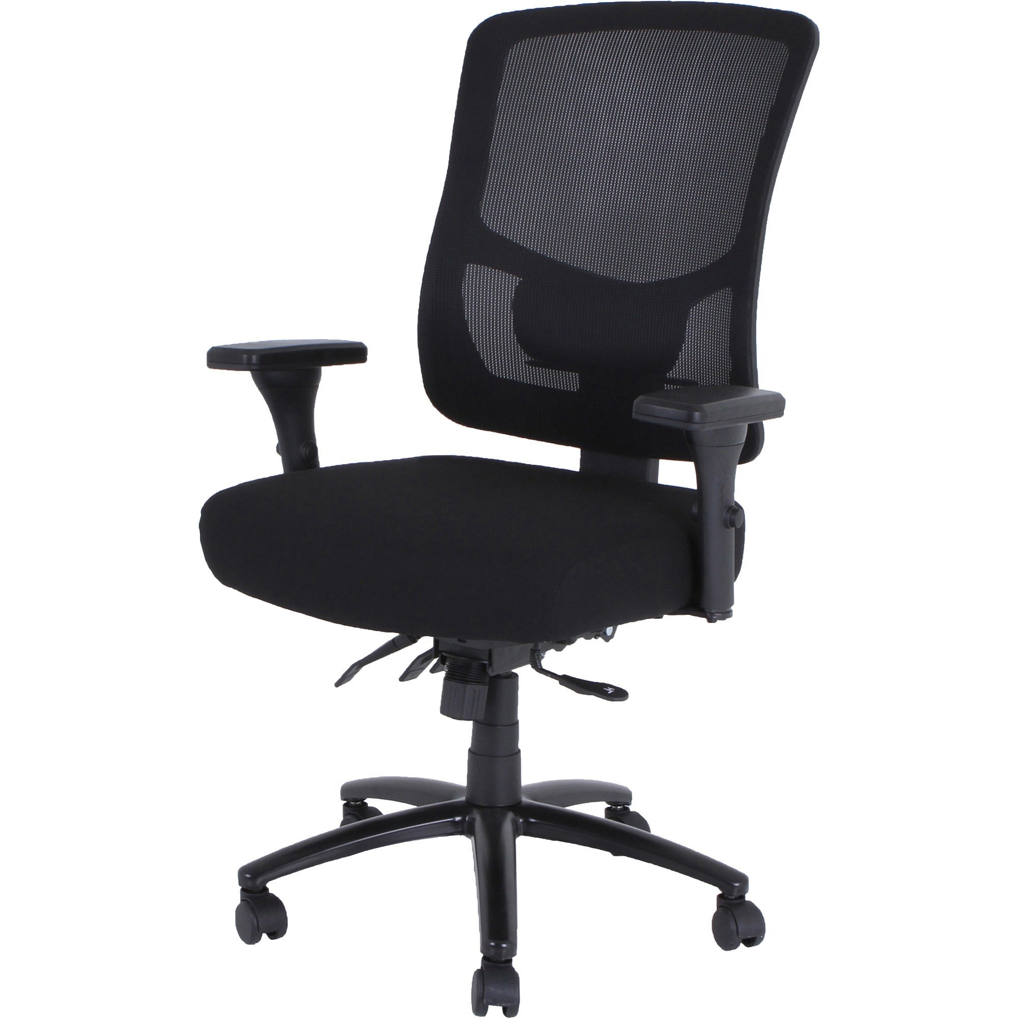 lorell-big-&-tall-mesh-back-office-chair-fabric-seat-black-armrest-1-each_llr40210 - 4